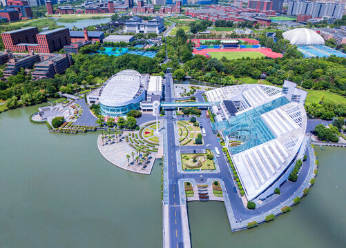 浙江大學(xué)紫金港校區(qū)航拍風(fēng)光