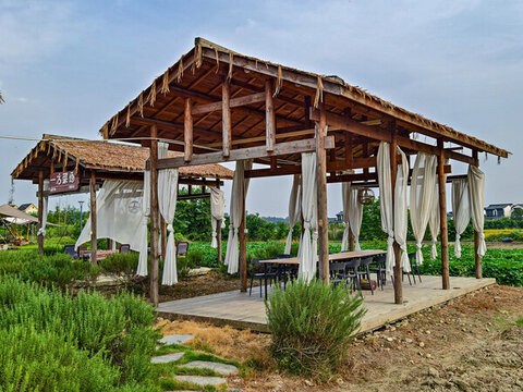 田園風(fēng)戶外木質(zhì)休閑涼亭