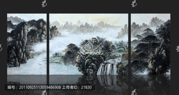 國(guó)畫淡彩無(wú)框畫