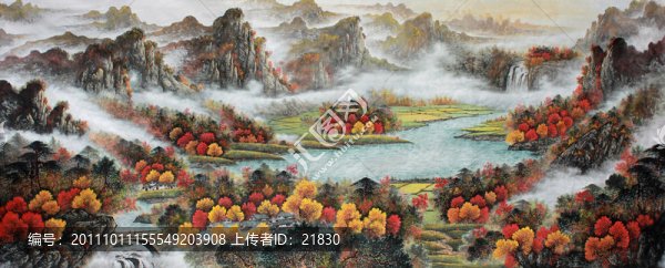 國(guó)畫(huà)秋景山水畫(huà)