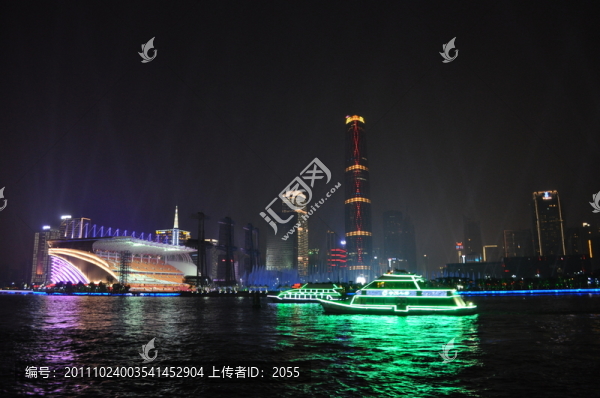 珠江夜景,西塔