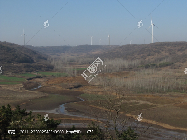 丘陵,河谷,風(fēng)電場(chǎng),安徽來安