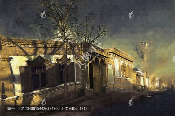 老房子,油畫