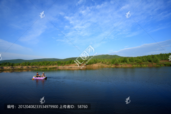 湖泊,劃船