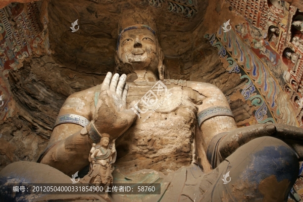 云岡石窟,交腳彌勒佛像