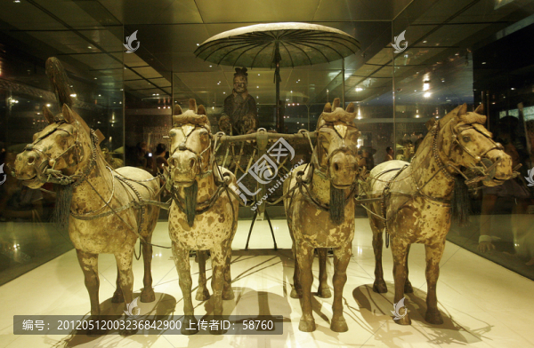 陜西西安秦始皇,銅馬車