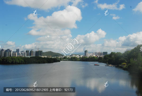 藍天,白云,城市