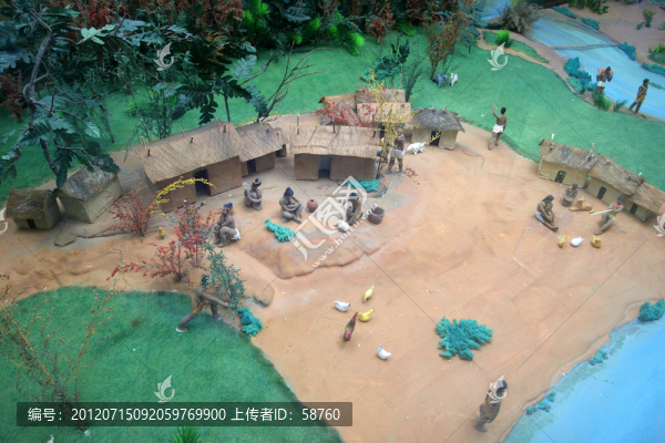 鄭州大河村先民,生活情景模擬圖