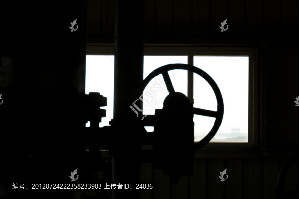 工廠,閥門,剪影