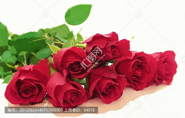 紅玫瑰,裝飾畫(huà)