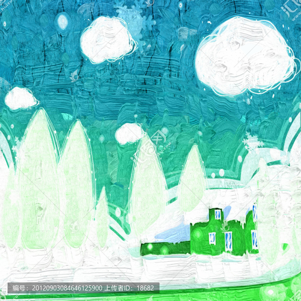裝飾畫,無框畫,油畫,雪景