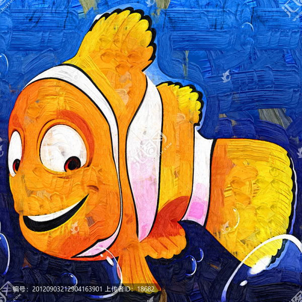 裝飾畫,無框畫,油畫,小丑魚