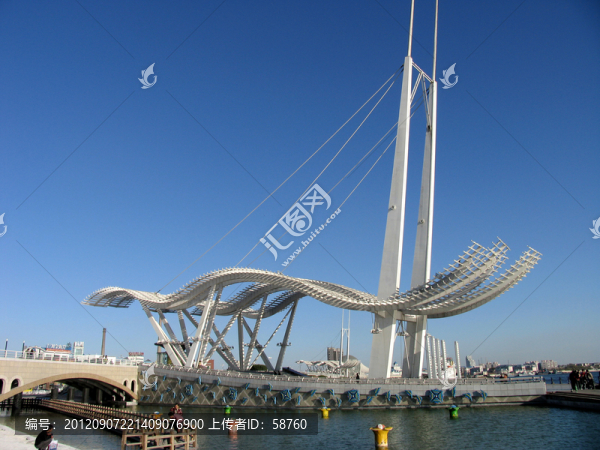 天津海河外灘,碧海帆影