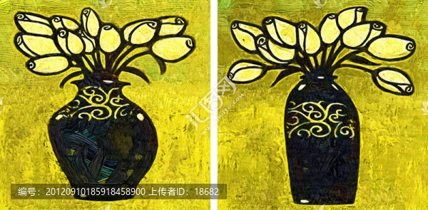 裝飾畫(huà),無(wú)框畫(huà),油畫(huà),花瓶