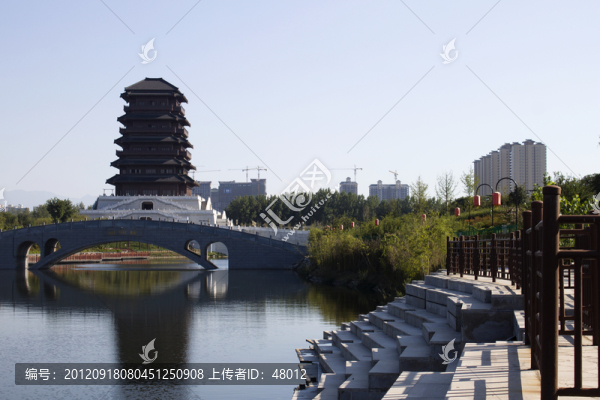 西安漢城湖公園角樓疊翠景區(qū)