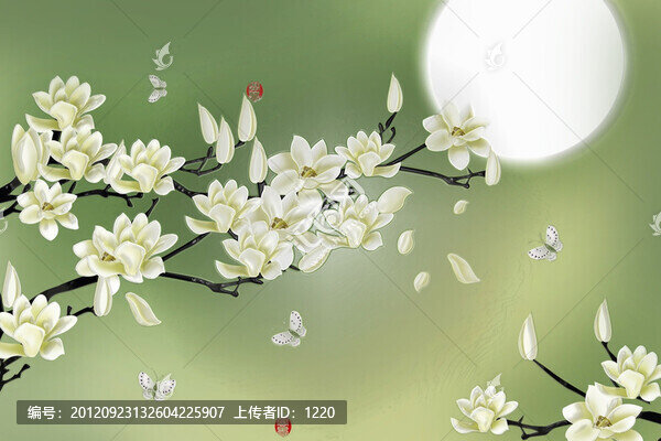 大型壁畫墻畫,玉蘭