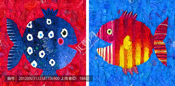 裝飾畫(huà),無(wú)框畫(huà),油畫(huà),熱帶魚(yú)