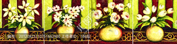 裝飾畫,無框畫,油畫,花瓶