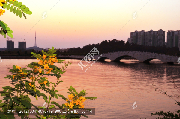 陽江鴛鴦湖風(fēng)景,湖畔夕照