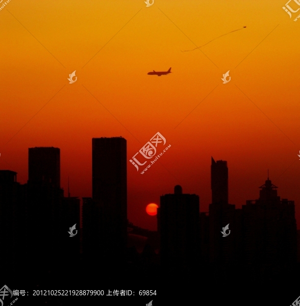 城市夕陽風光