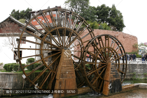 云南省麗江古城,水車