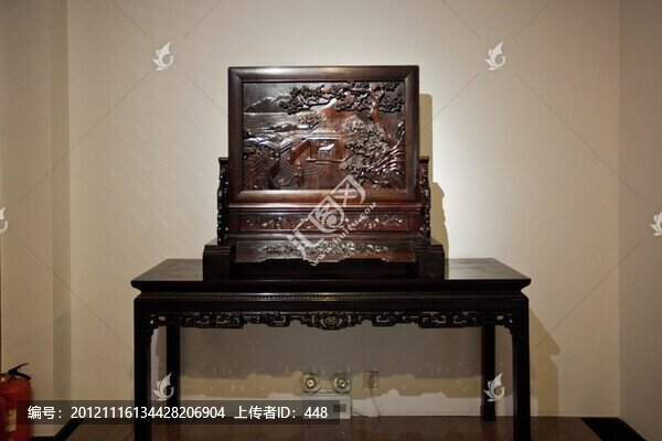 紫檀桌子屏風