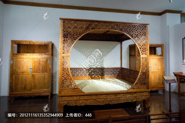 黃花梨月洞門架子床,明代家具