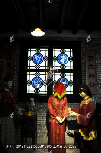 關(guān)民俗館,拜堂成婚蠟像