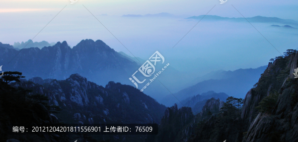 黃山風(fēng)光,清晨云海