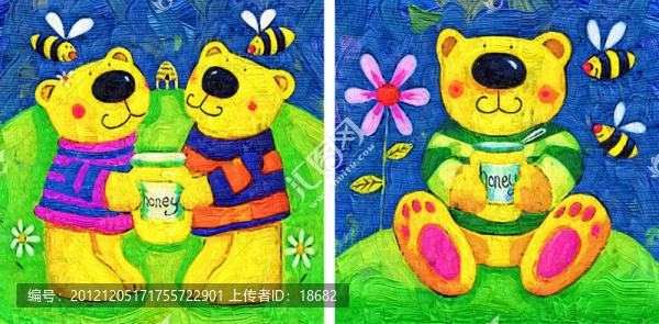 裝飾畫,無框畫,油畫,蜂蜜