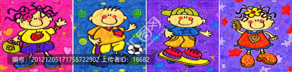 裝飾畫(huà),無(wú)框畫(huà),油畫(huà),頑童