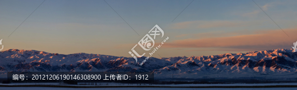 雪山夕照,寬幅