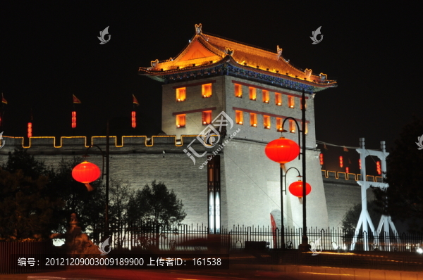 西安南門美麗夜色和吊橋