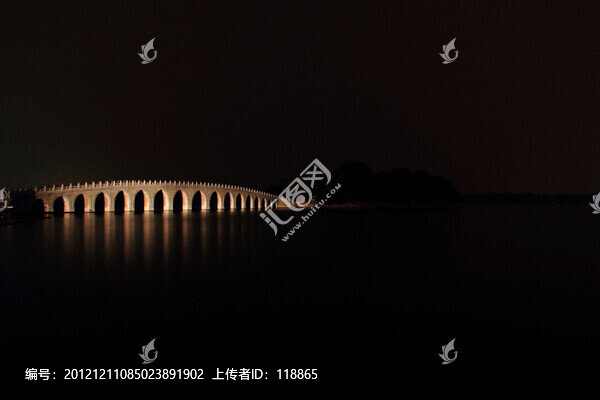 十七孔橋和南湖島夜景