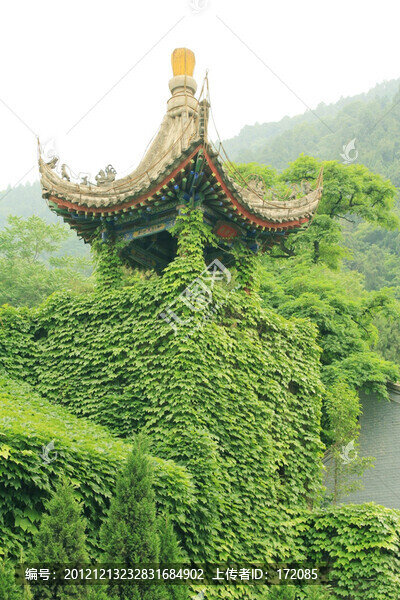 綠色環(huán)繞,四角亭