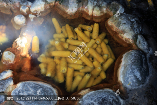 長(zhǎng)白山,溫泉煮玉米