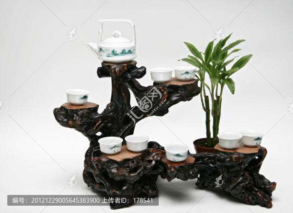 白瓷印花茶具,功夫茶具
