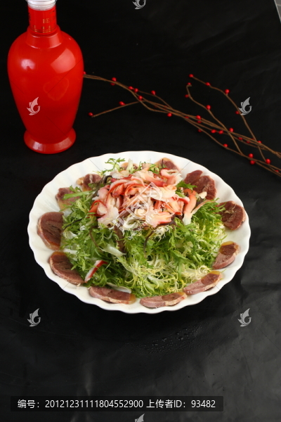 海鮮拌菜,貝邊拌苦菊,拌苦苣