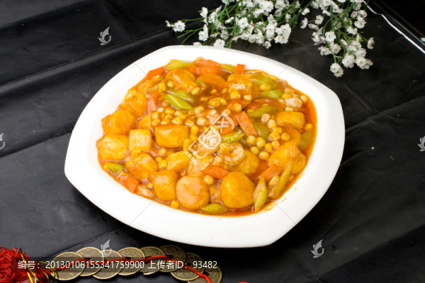 玉米粒蝦仁燒日本豆腐