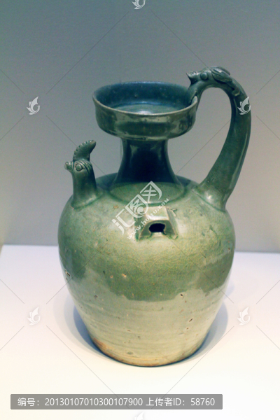 青瓷龍柄雞首壺