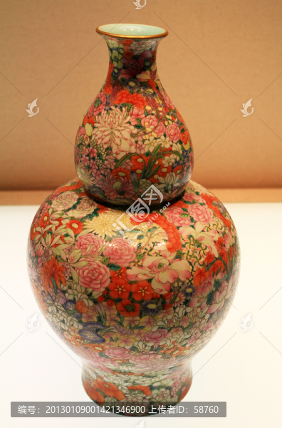 粉彩百花圖葫蘆瓶