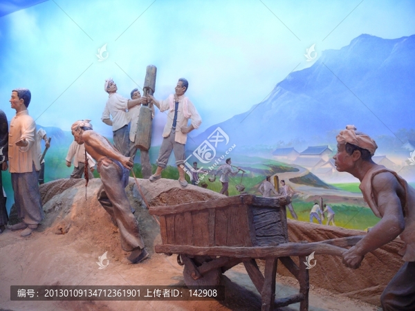 山西萬榮李家大院塑像
