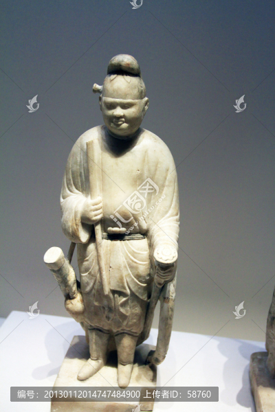 描金石雕武士俑