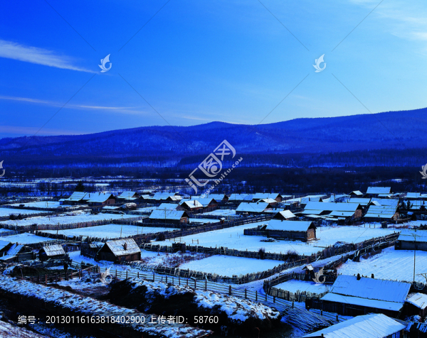 村莊雪景