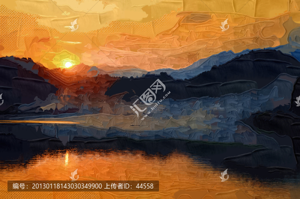 晚霞,油畫(huà)