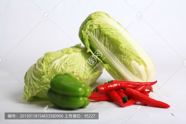 大白菜,長白菜,紅辣椒,菜椒