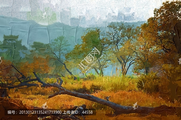 風景油畫,無框畫