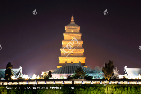 中國西安大雁塔夜景