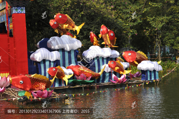 春節(jié)燈會(huì),鯉魚跳龍門