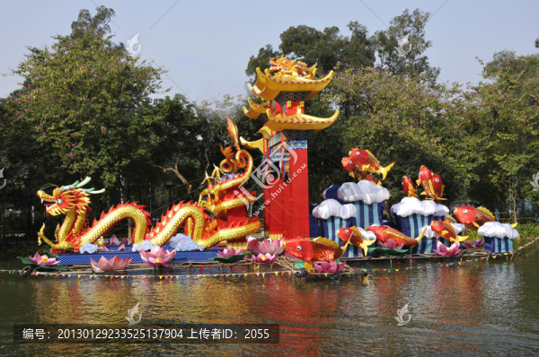 春節(jié)燈會,鯉魚跳龍門